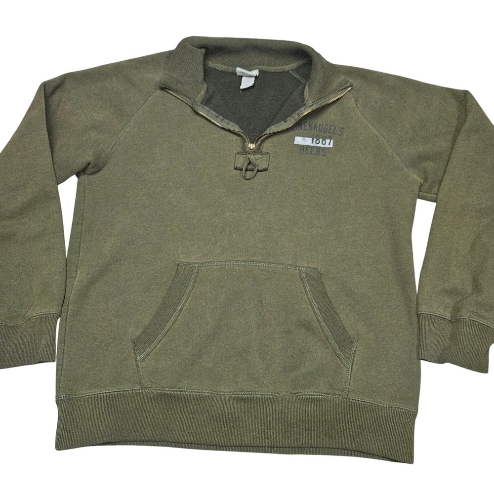 Leinenkugel Beer 1/4 Zip Sweatshirt Mens L Green Wisconsin Brewery Merch Outdoor
